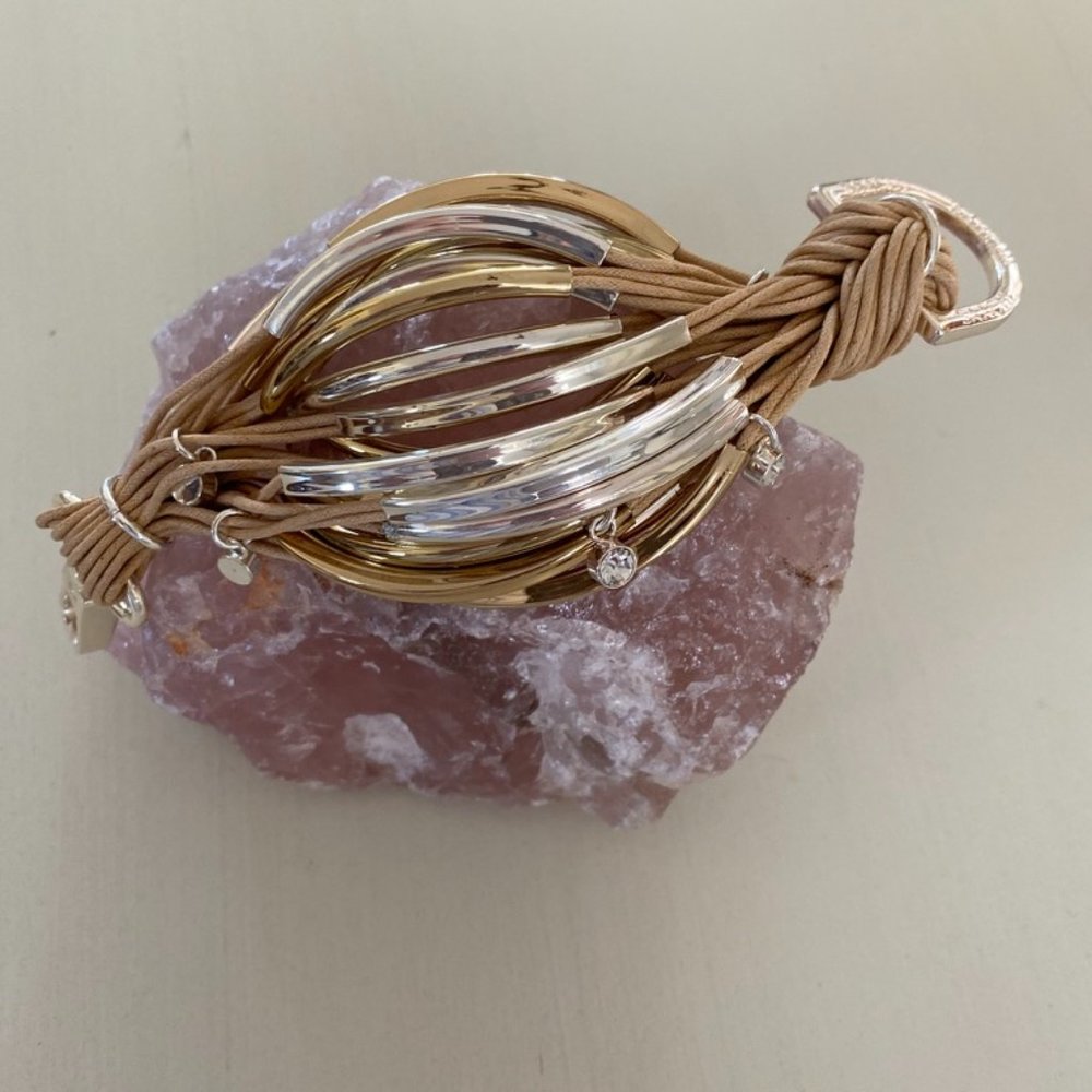 Saachi Multi String Gold & Silver Bracelet - image 2